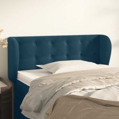 Tête de lit avec oreilles Bleu foncé 103x23x78/88 cm Velours vidaXL