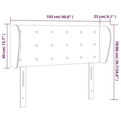 Tête de lit avec oreilles Bleu foncé 103x23x78/88 cm Velours vidaXL