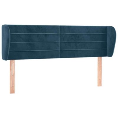 Tête de lit avec oreilles Bleu foncé 147x23x78/88 cm Velours vidaXL