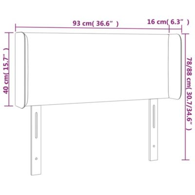 Tête de lit avec oreilles Rose 93x16x78/88 cm Velours vidaXL