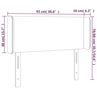 Tête de lit avec oreilles Rose 93x16x78/88 cm Velours vidaXL