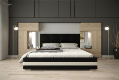 Tête de lit avec rangement Armoire - pont de lit PANAMA 1/21S/M5 chêne sonoma 345-385x159cm