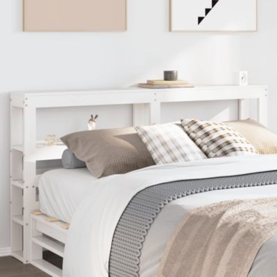 Tête De Lit En Pin Massif 166x100 Cm – Blanc, Design Moderne, Pour Lit 160 Cm, Dossier Confortable, à Monter