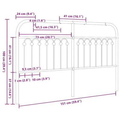 Tête de lit de remplacement métal blanc 150 cm vidaXL