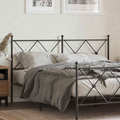 Tête de lit de remplacement métal noir 160 cm vidaXL
