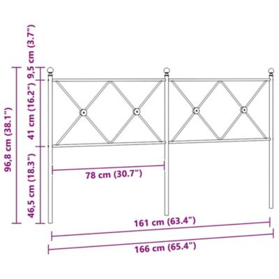 Tête de lit de remplacement métal noir 160 cm vidaXL
