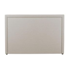 Tête de lit finition cloutée ALVISE - Tissu effet lin - 170 cm - Beige