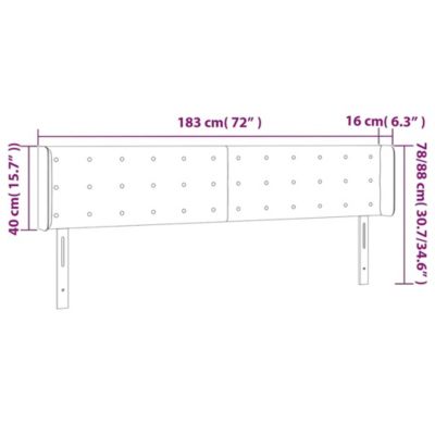 Tête de lit à LED Bleu foncé 183x16x78/88 cm Velours vidaXL