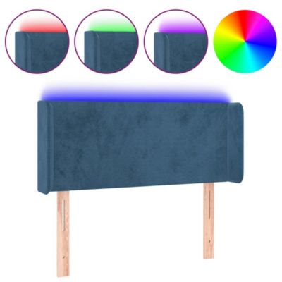 Tête de lit à LED Bleu foncé 83x16x78/88 cm Velours vidaXL