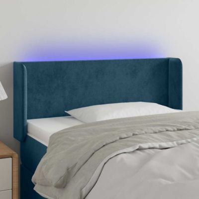 Tête de lit à LED Bleu foncé 83x16x78/88 cm Velours vidaXL