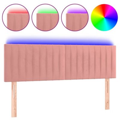 Tête de lit à LED Rose 144x5x78/88 cm Velours vidaXL