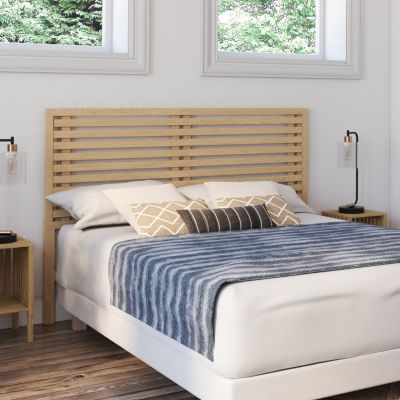 Tête de lit sur pied en lattes AVA 160 cm façon bois clair