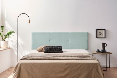 Tête de Lit Tapisée ALMA Aqualine 100x50x5 cm - Vert Aqua - Moonia