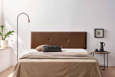 Tête de Lit Tapisée ALMA Simili cuir 115x50x5 cm - Marron - Moonia