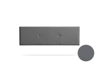 Tête de Lit Tapisée ALMA Simili cuir 90x50x5 cm - Gris Foncé - Moonia