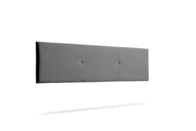 Tête de Lit Tapisée ALMA Simili cuir 90x50x5 cm - Gris Foncé - Moonia