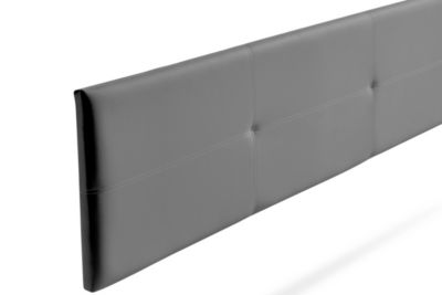 Tête de Lit Tapisée ALMA Simili cuir 90x50x5 cm - Gris Foncé - Moonia