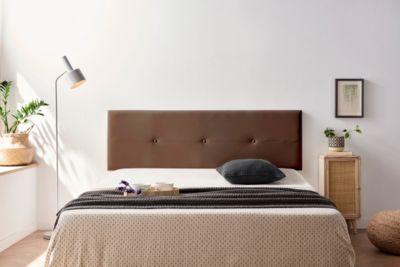 Tête de Lit Tapisée NAPOLI Simili cuir 170x50x5 cm - Marron - Moonia