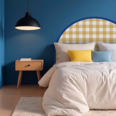 Tête de lit - Vichy - intissé 225g/m² - pré-encollé - Jaune - 110x140cm