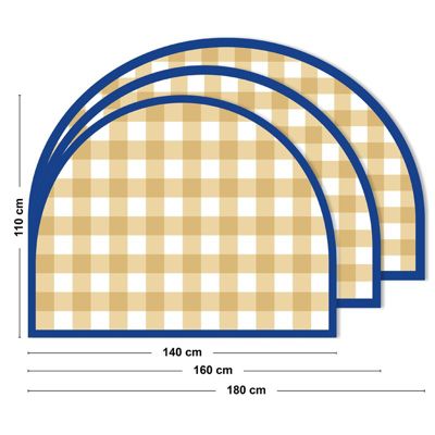 Tête de lit - Vichy - intissé 225g/m² - pré-encollé - Jaune - 110x140cm