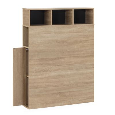 Tête de lit Zeus 95 cm chêne, 2 portes 9 trous