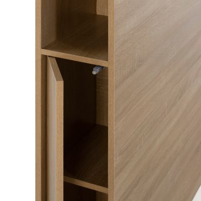 Tête de lit Zeus 95 cm chêne, 2 portes 9 trous