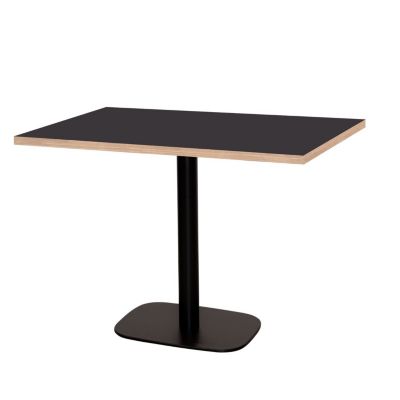 Table 120x70cm - modèle Round noir chants bois - Restootab