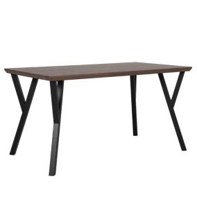 Table 140 x 80 cm bois foncé et noir BRAVO