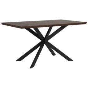 Table 140 x 80 cm bois foncé et noir SPECTRA