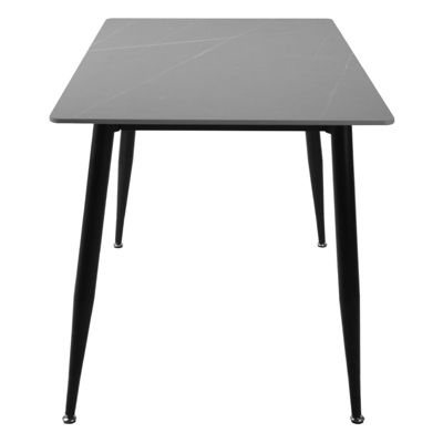 Table 160 x 90 cm plateau céramique gris et pieds évasés - RYDER