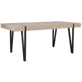 Table 180 x 90 cm bois clair et noir ADENA