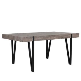 Table 180 x 90 cm bois foncé et noir ADENA