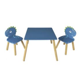 Table & 2 Chaises Enfant "Dino" 55cm Bleu