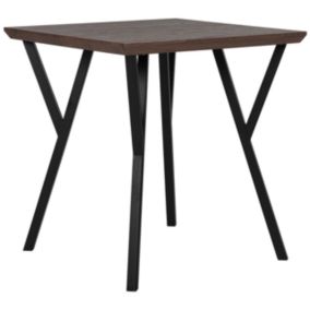 Table 70 x 70 cm bois foncé et noir BRAVO