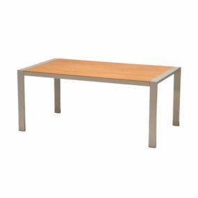 Table a Manger de Jardin Chillvert Napoles Aluminium 170x96,5x75 cm Beige pour 6 Personnes