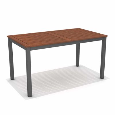 Table a Manger de Jardin Chillvert Napoles Bois Aluminium 140x79,7x74,4 cm Marron