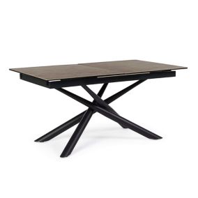 Table a manger extensible sans tiroir 8 personnes rectangulaire en Pierre L 160 cm