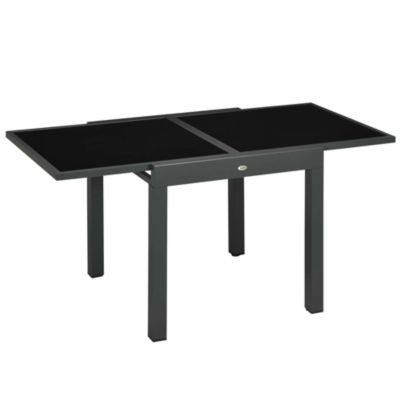 Table a manger extensible sans tiroir OUTSUNNY 4 personnes en metal 160 x 80 cm