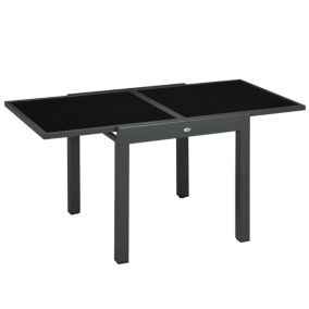 Table a manger extensible sans tiroir OUTSUNNY 4 personnes en metal 160 x 80 cm