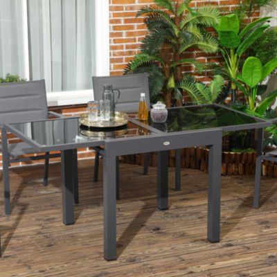 Table a manger extensible sans tiroir OUTSUNNY 4 personnes en metal 160 x 80 cm