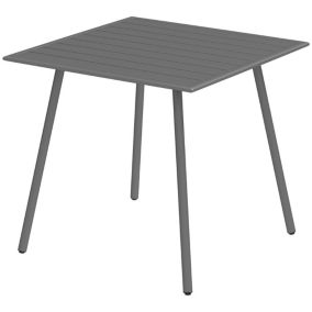 Table a manger fixe sans tiroir 4 personnes carre en Acier L 80 cm