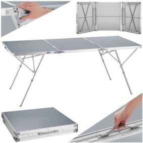 Table a manger fixe sans tiroir TECTAKE 6 personnes en metal 180 x 70 cm