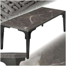 Table a manger fixe sans tiroir TECTAKE 6 personnes en metal 196 x 87 cm