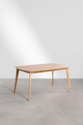 Table a manger rectangulaire en bois massif d hevea 150x90 cm