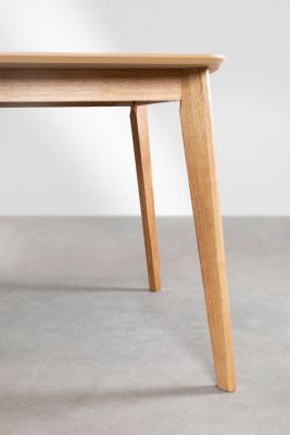 Table a manger rectangulaire en bois massif d hevea 150x90 cm