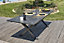 Table à rallonge rectangulaire en aluminium et verre extensible floride DCB Garden mat gris anthracite H. 77cm x l. 100cm