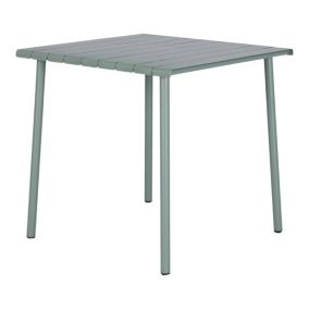 Table acier mat vert laurier L.76.6 x l.76 x H.75cm Lithari GoodHome