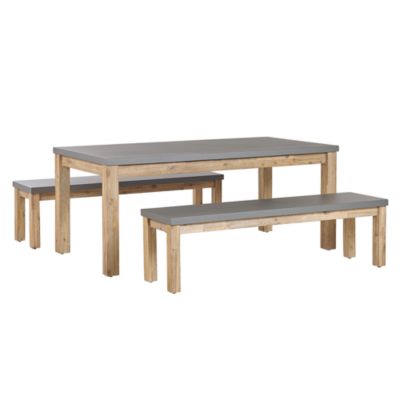 Table avec banc OSTUNI Béton 180x90x76 cm Gris