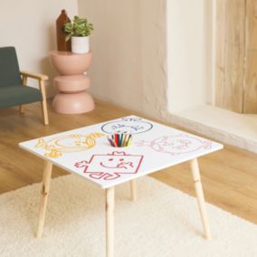 Table avec pot à crayon pour enfant collection Monsieur/Madame