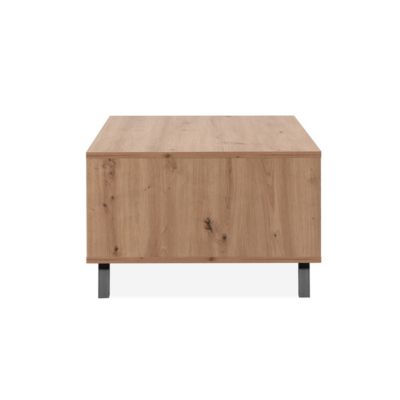 Table basse 1 porte et 2 niches décor chêne artisan L111 cm - LUBLIN